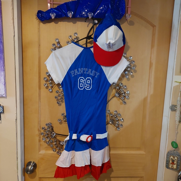 Brand New Fantasy Player Costume with Blue and Red Dress - Picture 2 of 6